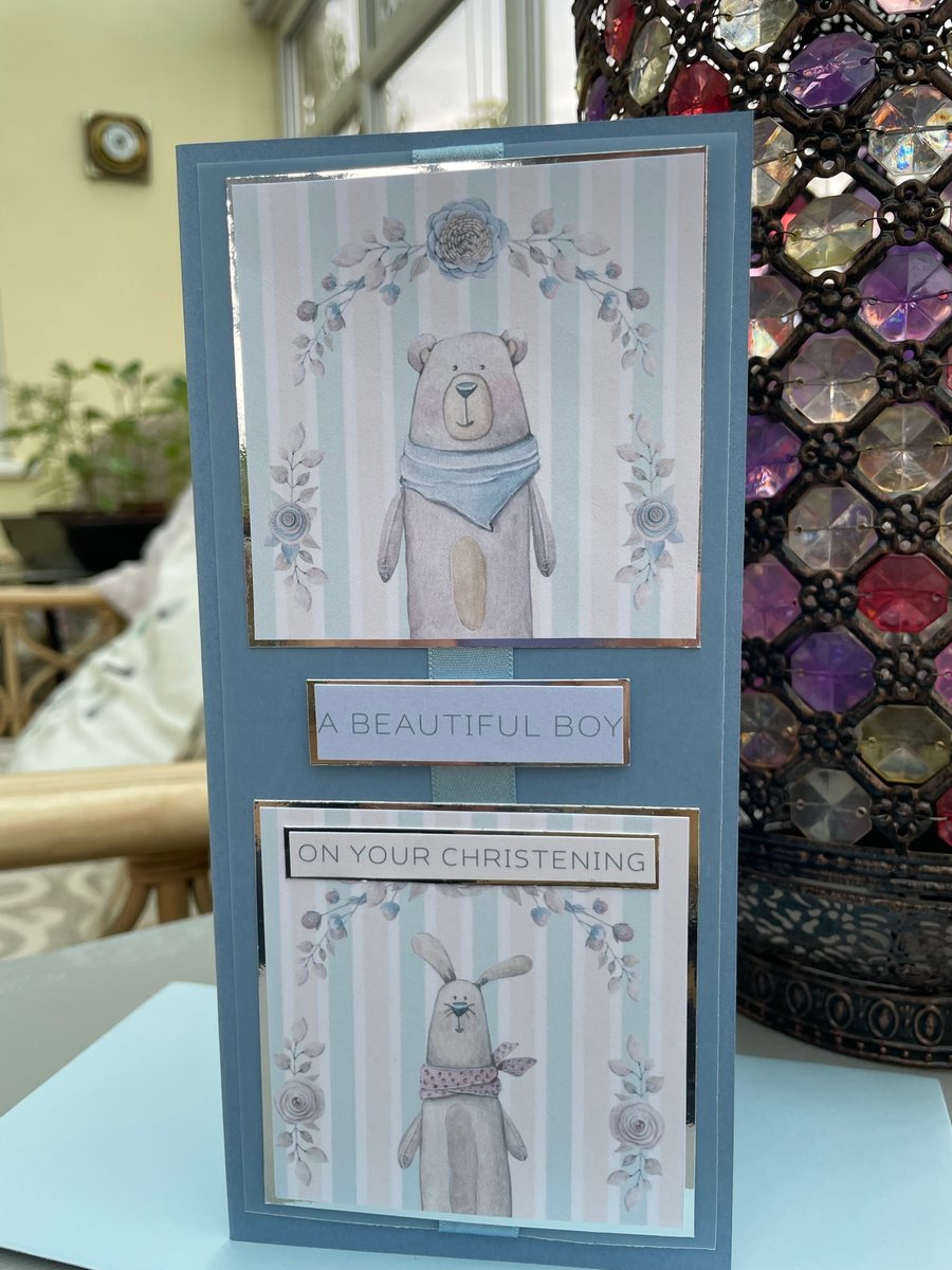 On your Christening A Beautiful boy christening card