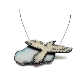 Bird & Cloud 'BUT IT WAS ALL JUST A DREAM' resin Necklace by EllyMental