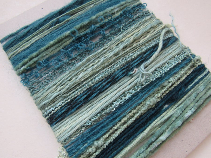 Large Dark Teal Indigo Natural Dye Textured Thread Pack
