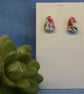 Floral Mini Triangle Stud Earrings - Image 3
