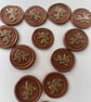 Rampant lion bronze coloured 12 wax seals - Image 2