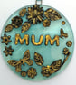 Handmade Fused Glass 3D Mum Round Floral Hanging Picture Decoration - Suncatcher - Image 2