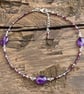 Amethyst Nugget Anklet. Sterling Silver. Extension Chain.  - Image 8