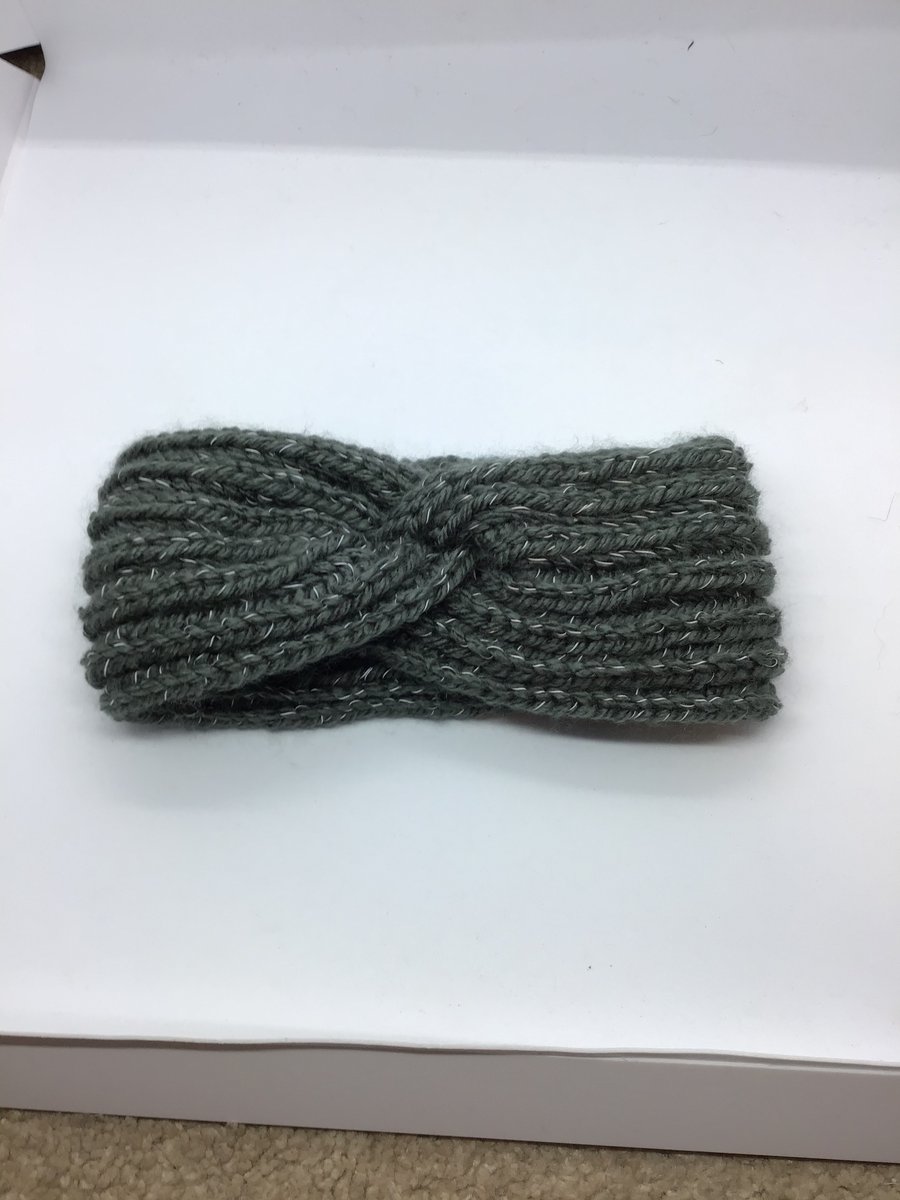 Knitted Twist Headband Earwarmer Reflective 