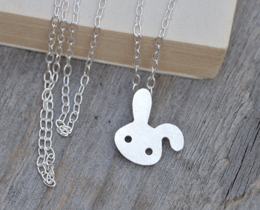 bunny rabbit necklace with floppy ear