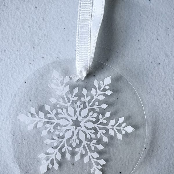 Flat Acrylic Snowflake Ornament