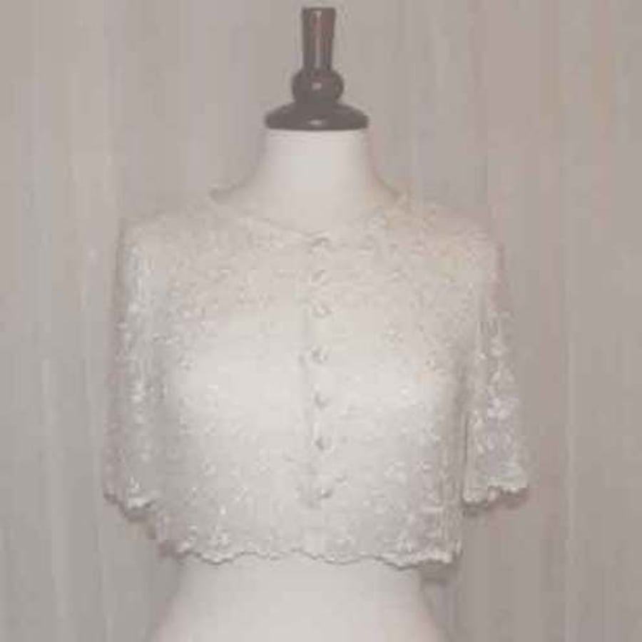 Delicate bolero shrug in embroidered net