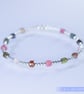 Sterling Silver and Multi Tourmaline stretch bracelet AA grade gemstones - Image 6