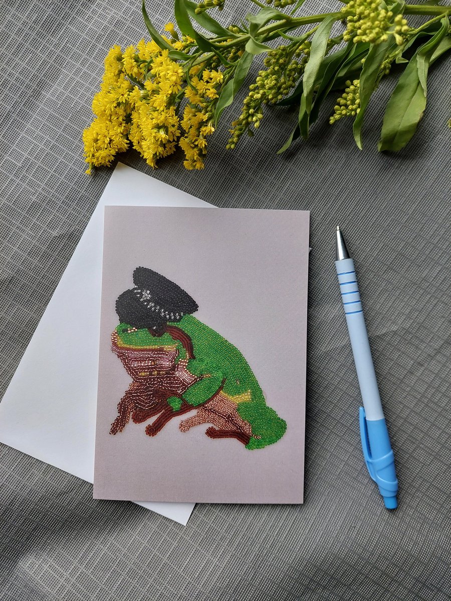 Police officer frog greeting card