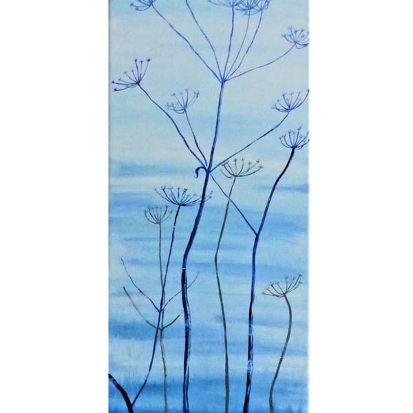 Abstract Plant Oil Painting Cow Parsley Decorative Art  Nature Floral Painting