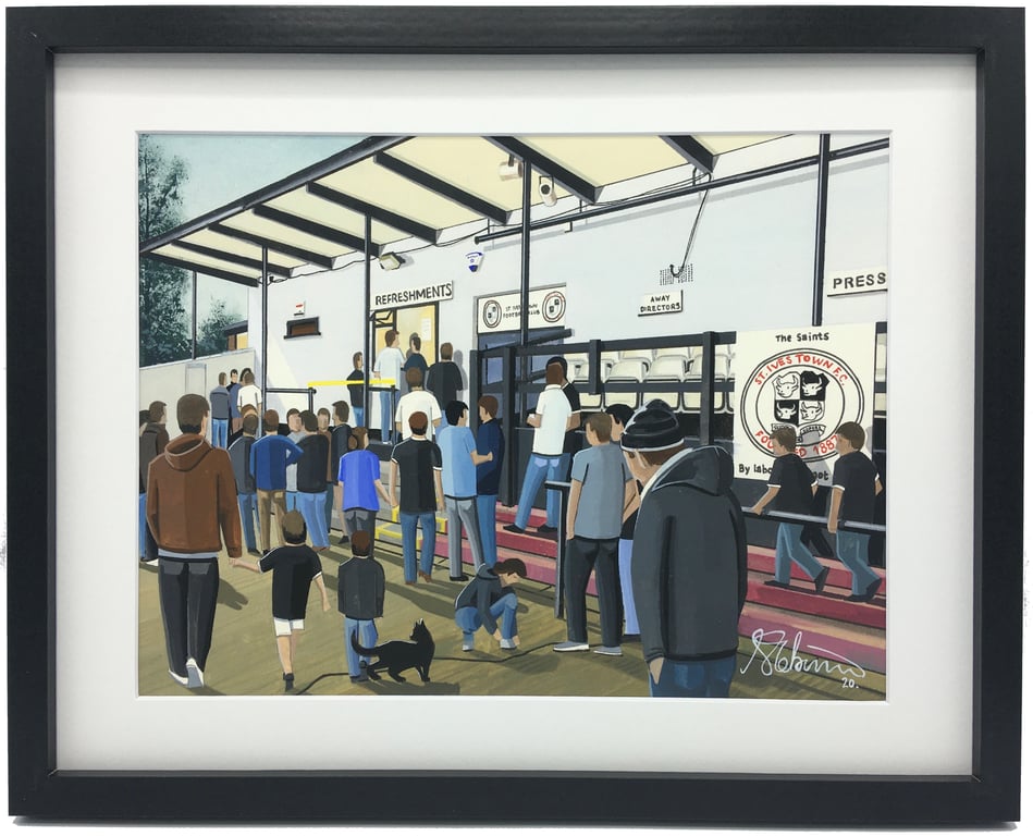 St Ives Town F.C, Westwood Road Stadium, High Quality Framed Football Art Print.