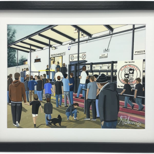 St Ives Town F.C, Westwood Road Stadium, High Quality Framed Football Art Print.