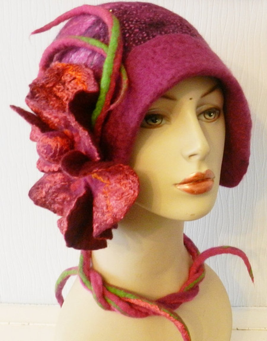   SALE...  Hand Felted, Wool  felted  hat -100% WOOL MERINO