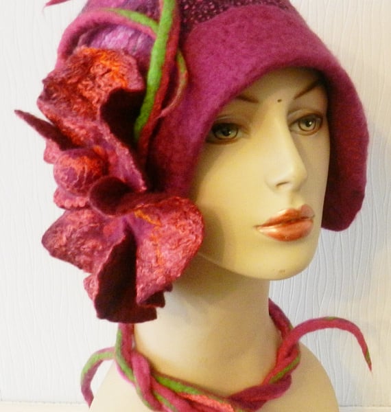   SALE...  Hand Felted, Wool  felted  hat -100% WOOL MERINO