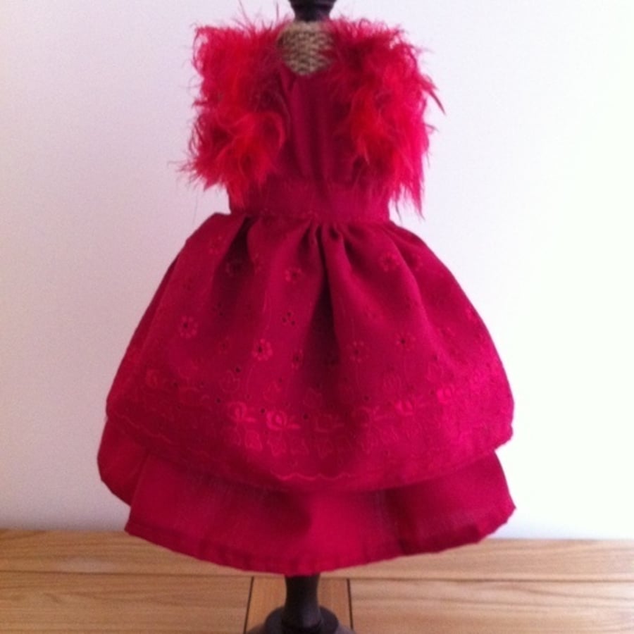 Red dress and shrug - Reserved for Glitter Fairy