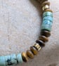 Turquoise, Gold and Tiger Eye Beaded Bracelet - Image 5