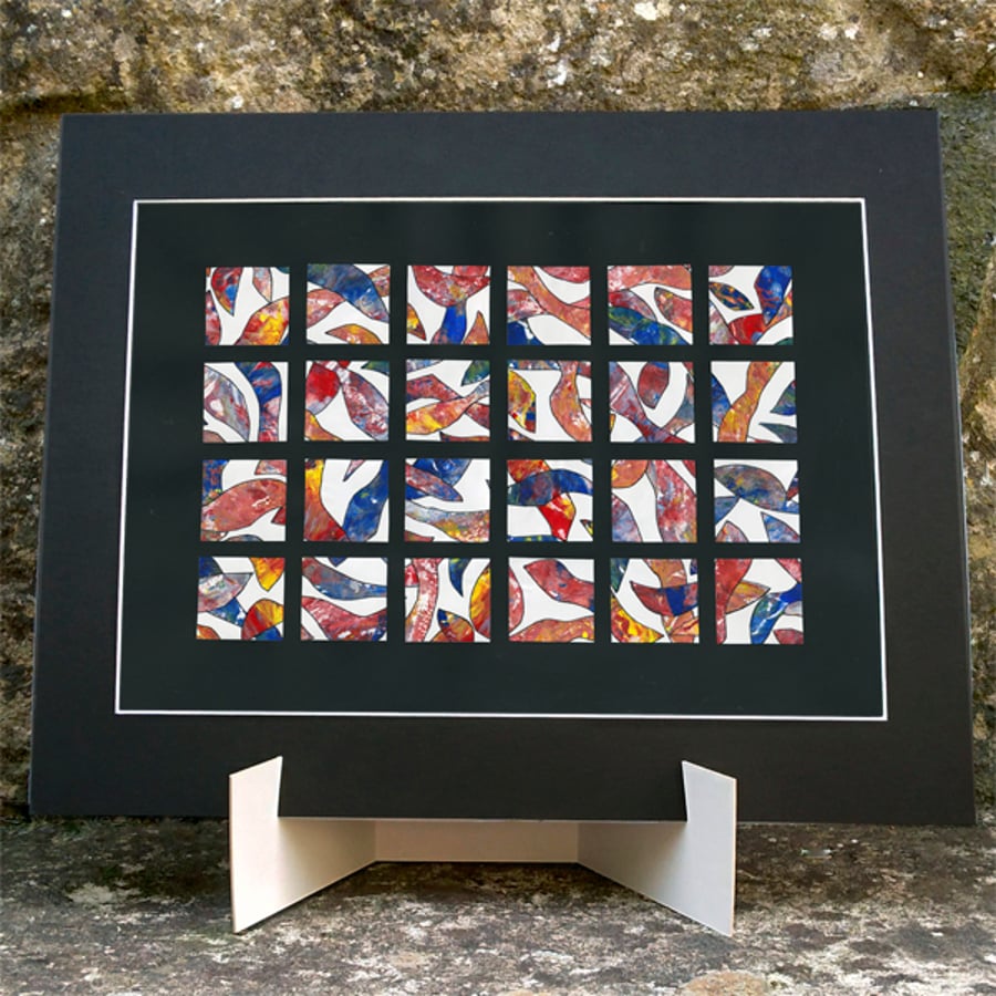 Original abstract monoprint paper collage colourful dreaming – FOD2