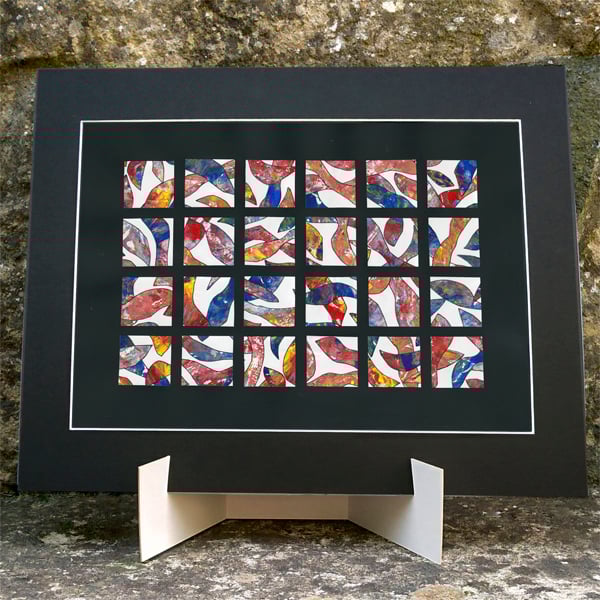 Original abstract monoprint paper collage colourful dreaming – FOD2