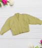Hand Knitted Lemon Yellow Baby Cardigan 0 to 3 Months Teddy Button Sweater - Image 3