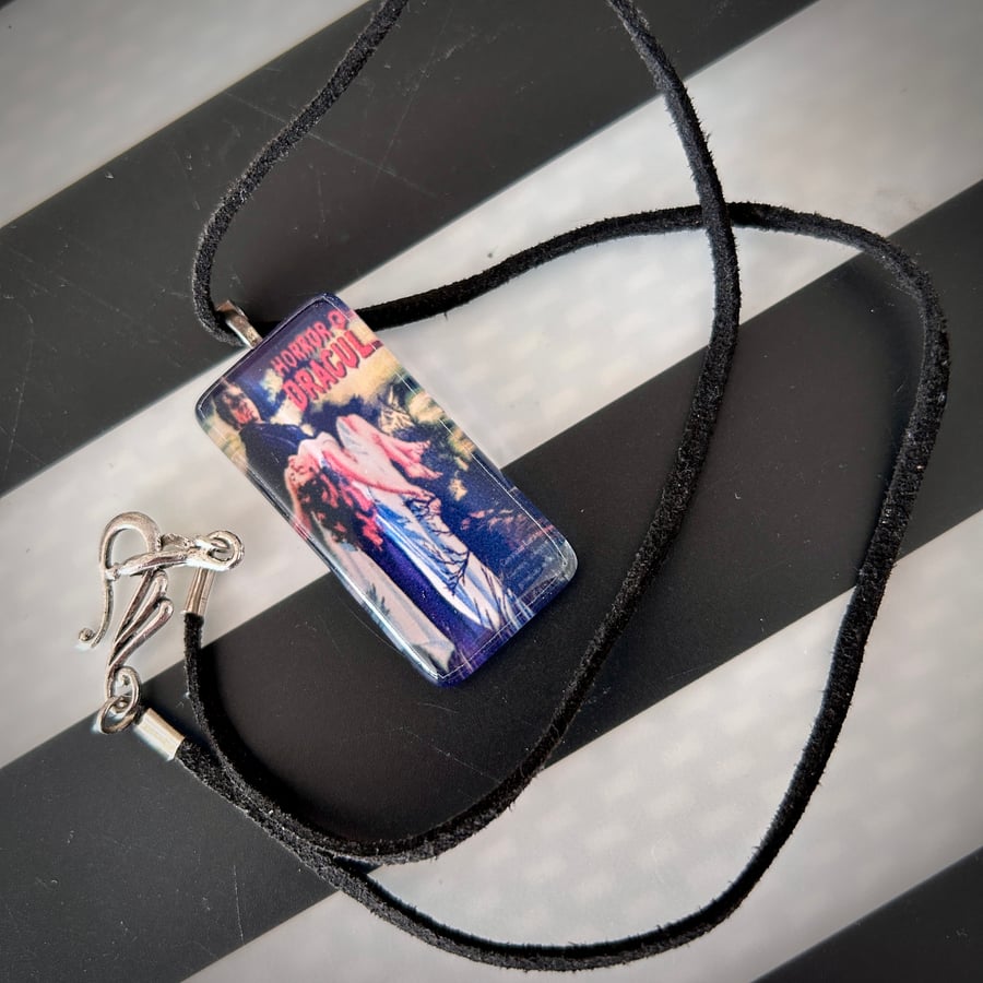 Glass Dracula Movie Poster Necklace
