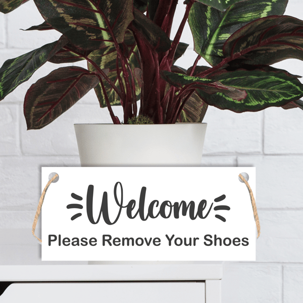 Please Take Off Your Shoes Acrylic Plaque House Entrance Sign Welcome Home