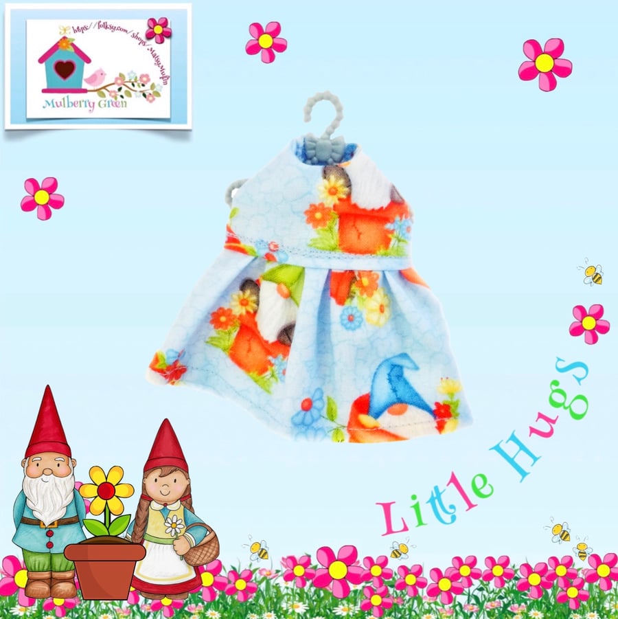 Gnomes in Flowerpots Dress to fit the Little Hugs dolls and Baby Daisy