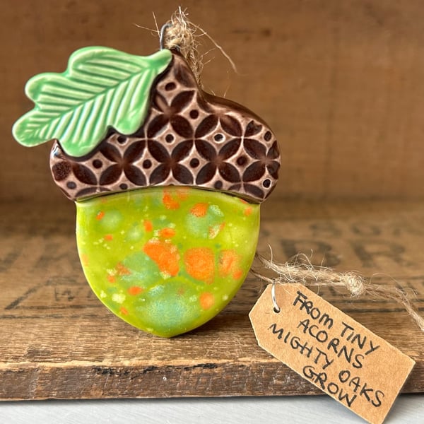Ceramic acorn decoration teacher gift