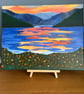 Mountain lake at sunset original in acrylics 20 x16"  - Image 7