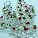 Handmade fused glass hanging decoration
