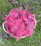 50g Raspberry Gotland Fleece - Image 2