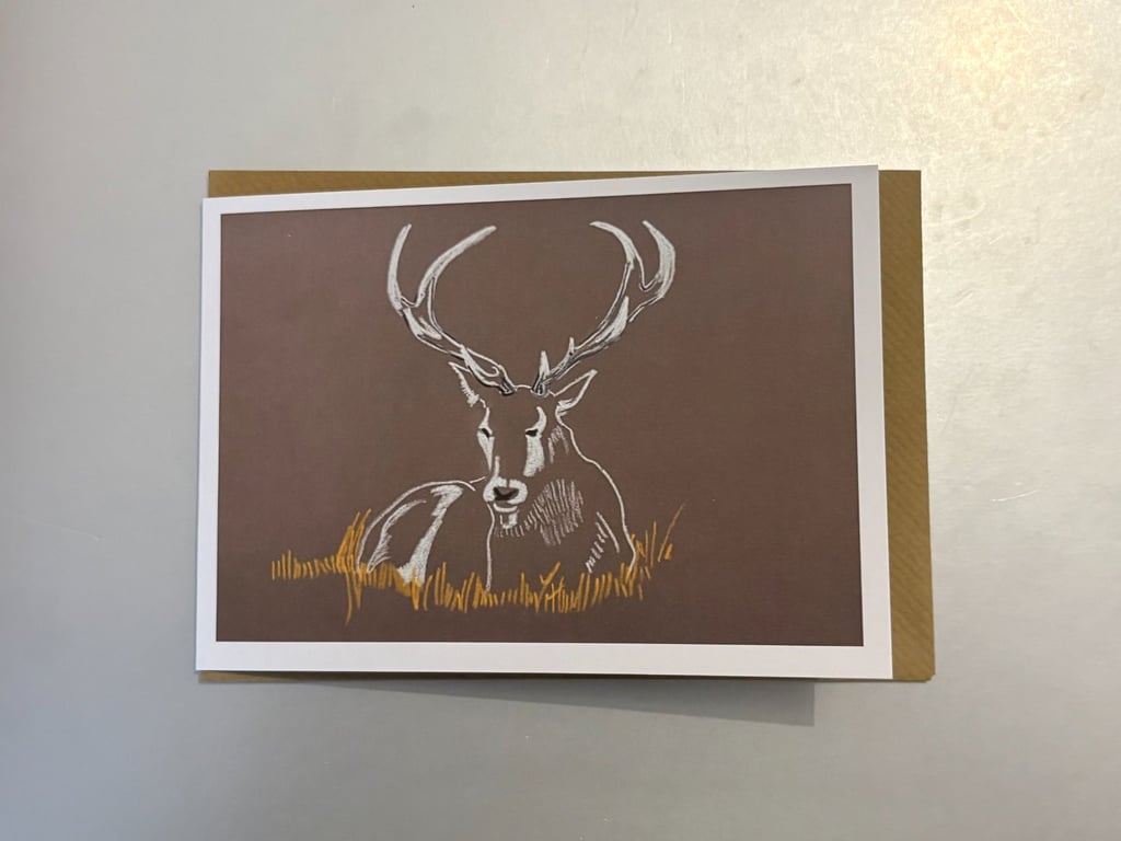 Stag A5 Greeting Card