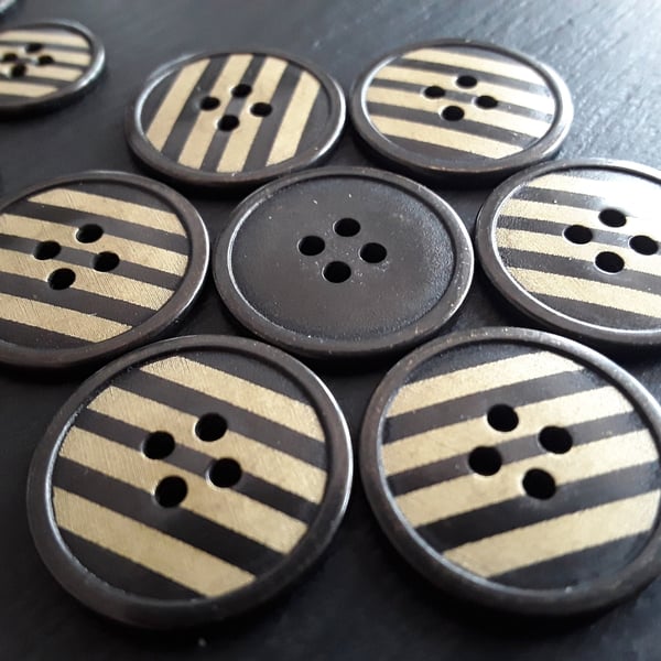 18mm Bronze and Matt Gold, laser cut Italian designer Buttons