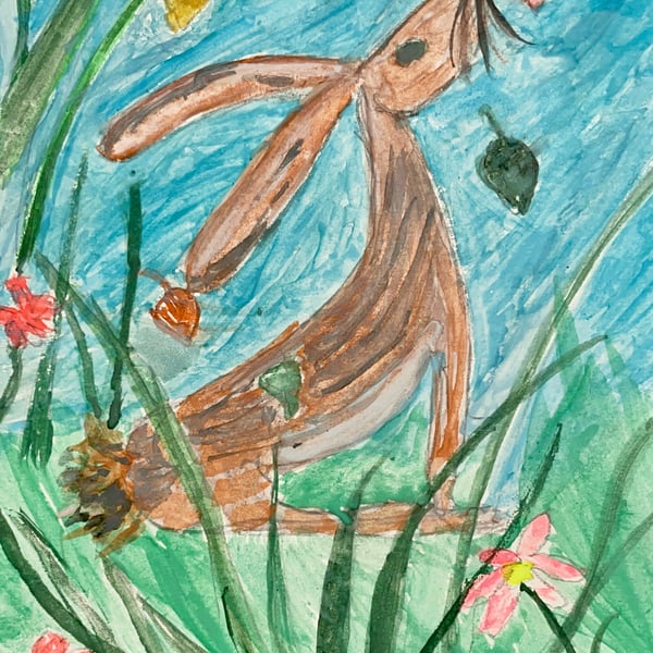 The Spring Hare Greetings Card