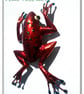 Handmade Metal Frog with red and green spots Wall Art. Made from a coffee  - Image 2
