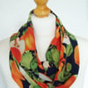 Apples scarf loop scarf chiffon scarf fruit scarf