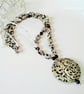 Natural Dalmatian Jasper, Smokey Quartz & Agate Sterling Silver Necklace - Image 3