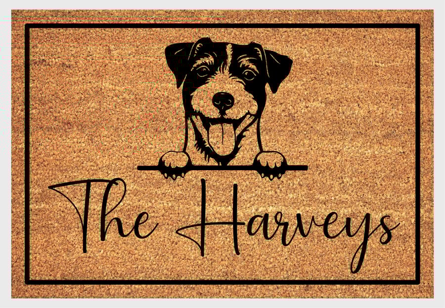 Jack Russell Terrier Door Mat - Personalised Jack Russell Welcome Mat - 3 Sizes