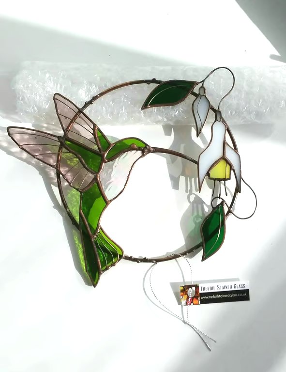 Stained Glass Hummingbird Ring - Summer Seconds