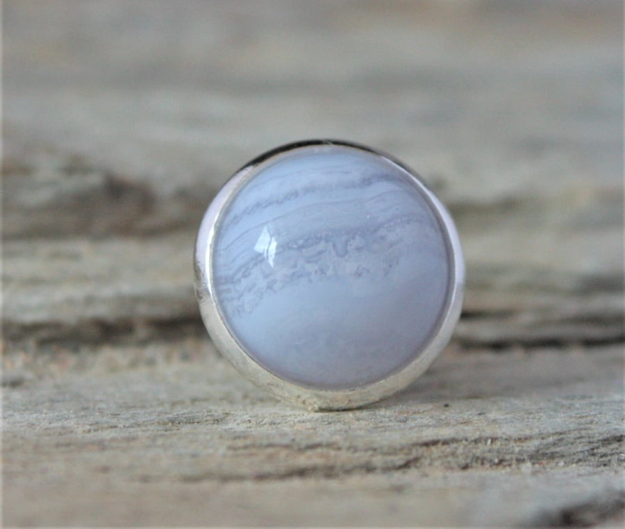 Blue Lace Agate Tie Pin 12mm