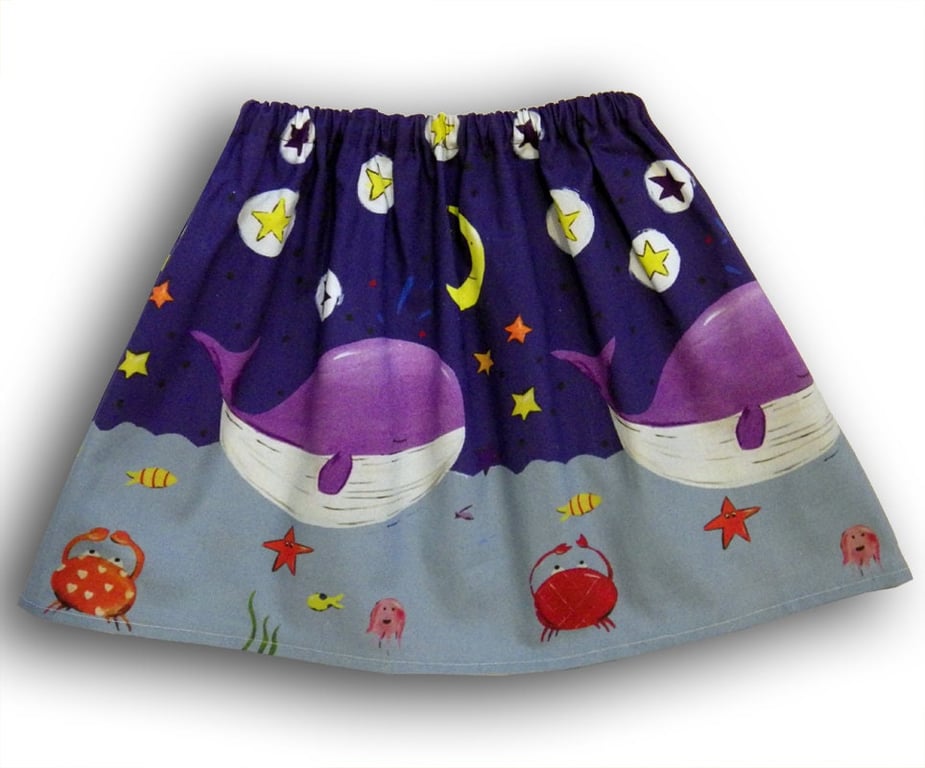 Girl's Whale Skirt, Girls Clothing, Skirts for Girls, Gifts for Girls, Under the