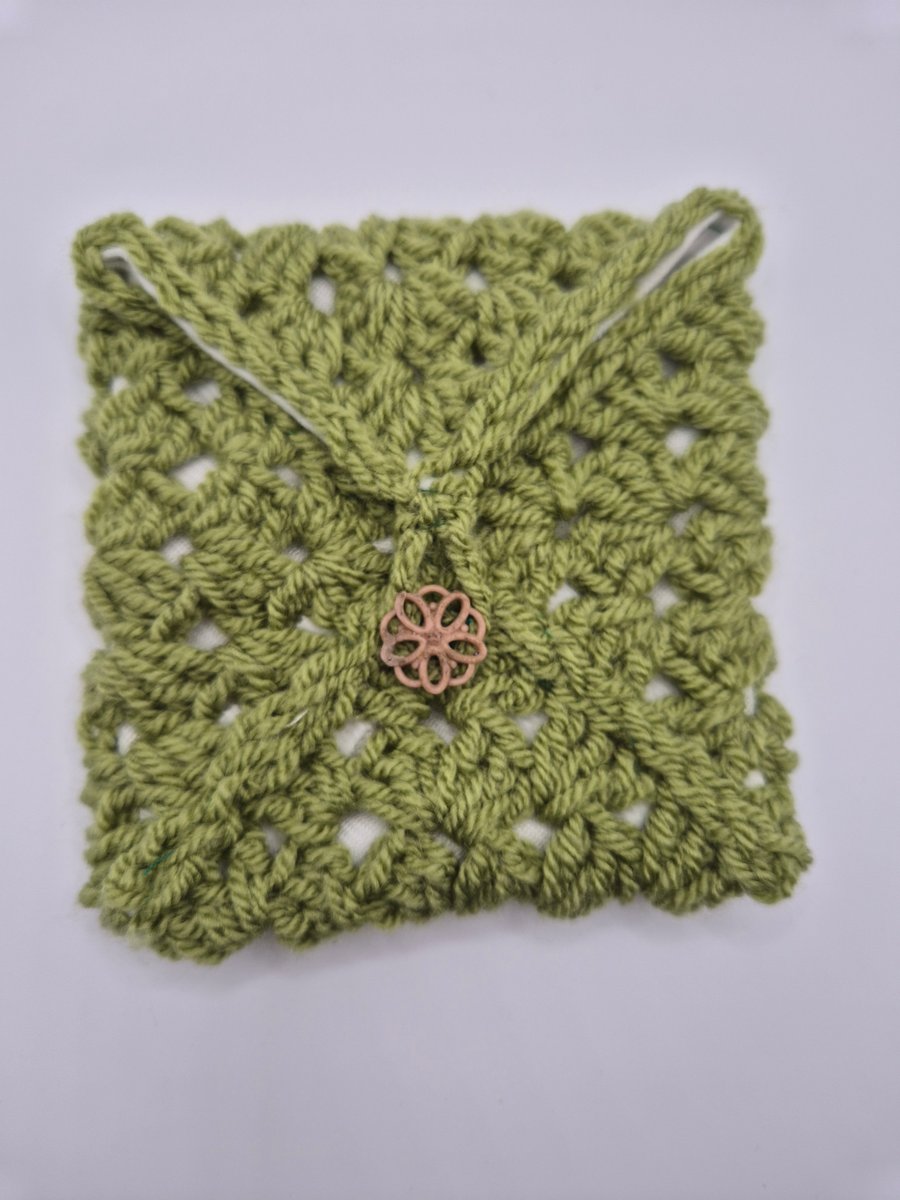 Crochet sunflower purse,  cardholder, wallett