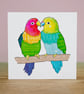 Love Birds 'I love you' greetings card – Blank inside, FSC certified, 148x148mm