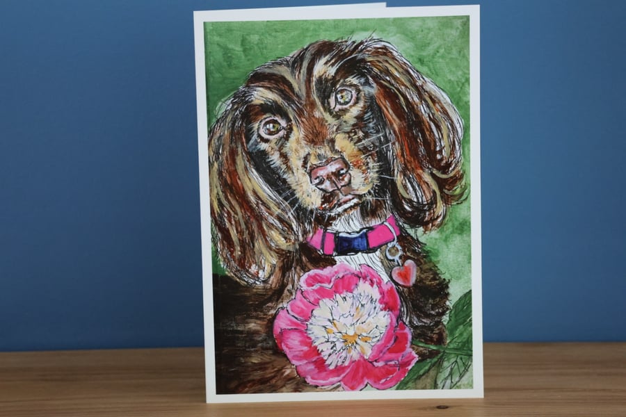 Sprocker Spaniel Love Blank Greetings Card