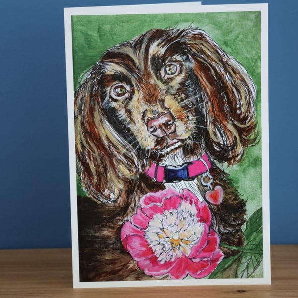 Sprocker Spaniel Love Blank Greetings Card