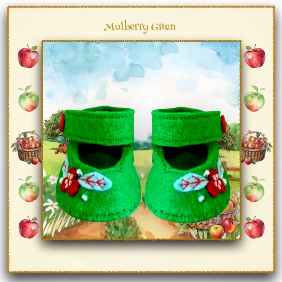 Green Embroidered Shoes