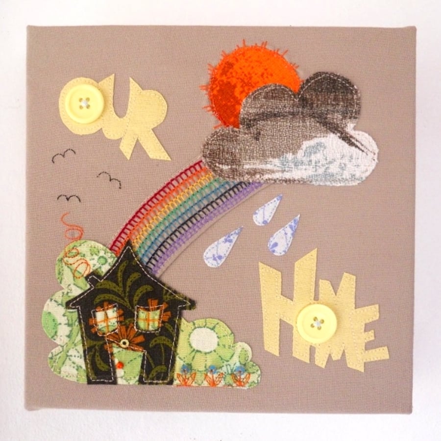 Home  Rainbow Fabric Art Picture