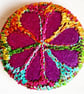 Buttons 1 inch button Hand Dyed Silks and Cottons Free Machine Embroidery Button