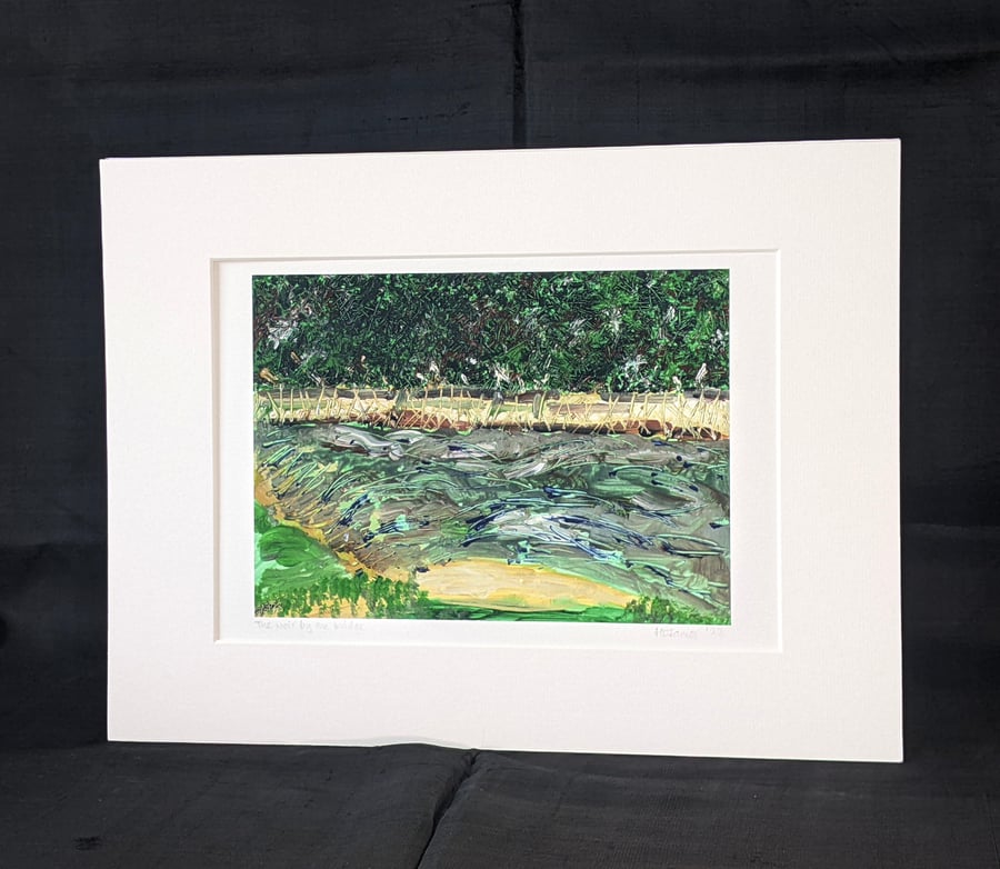 Weir by the bridge giclée print