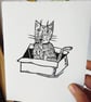 Cat in a Box - lino print - Image 3