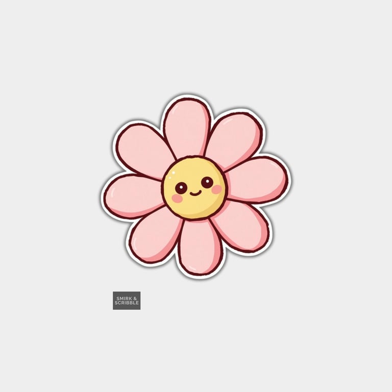 Funny Vinyl Sticker For Adults - Cute Flower